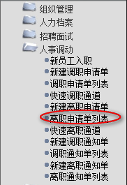 離職申請(qǐng)單列表