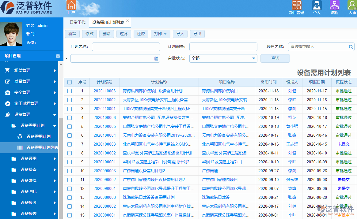 建筑加固工程管理系統(tǒng)設備管理