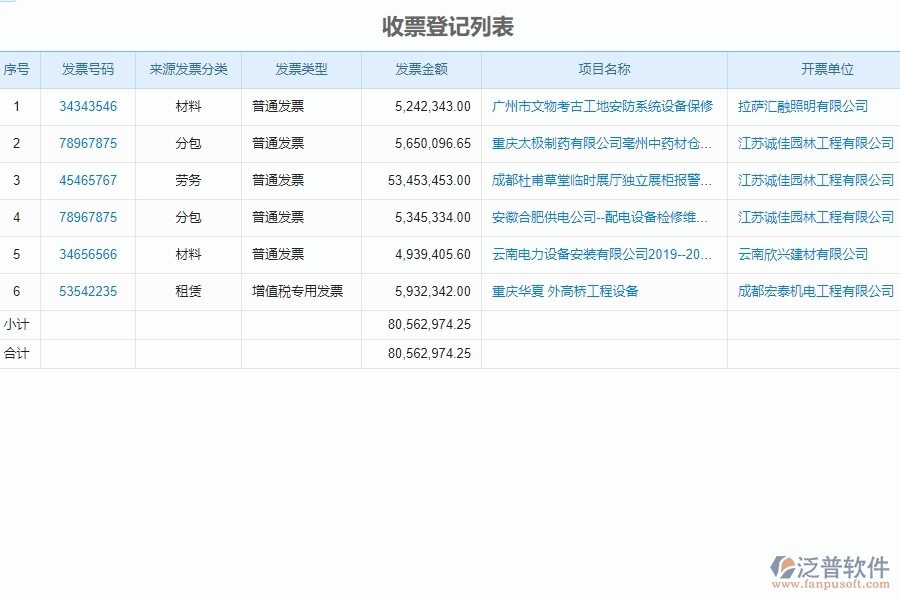 設備安裝工程企業(yè)使用收票登記軟件的好處是什么