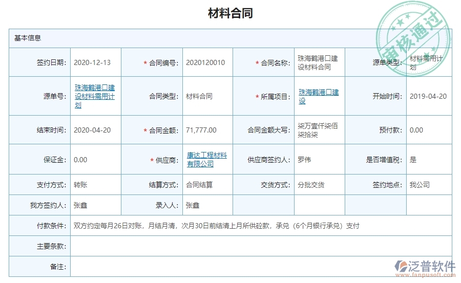 三、泛普軟件-幕墻工程材料合同明細查詢管理系統(tǒng)對企業(yè)經(jīng)營的價值