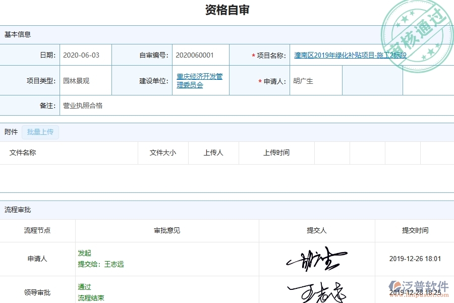 三、泛普軟件-園林工程管理系統(tǒng)中資格自審的競爭優(yōu)勢