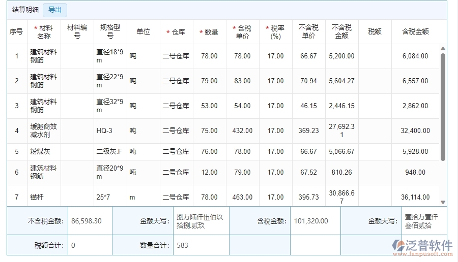 四、泛普軟件材料結算明細查詢管理在機電工程企業(yè)中使用的優(yōu)點