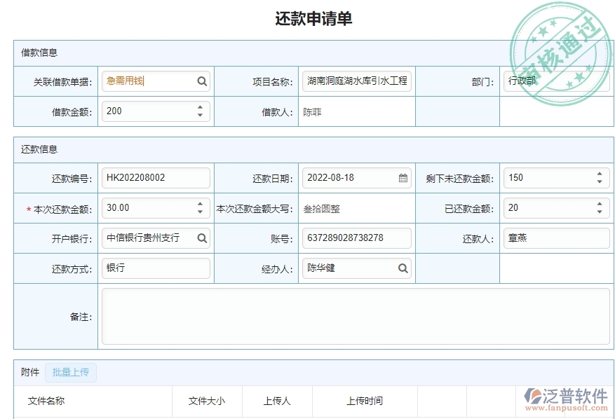 　三、泛普軟件-安防工程企業(yè)管理系統(tǒng)的還款申請列表的管控點(diǎn)及作用
