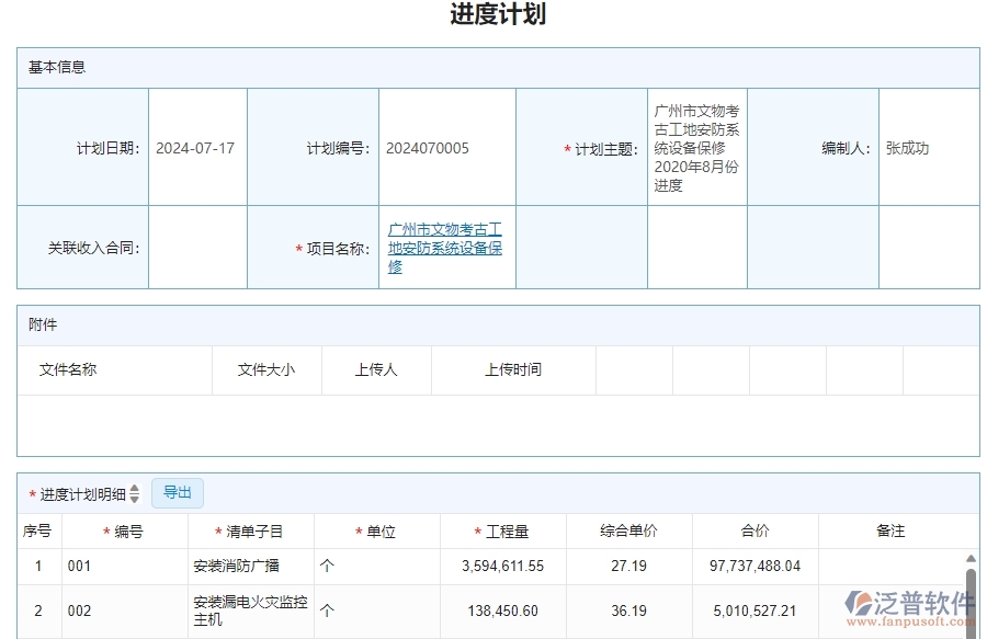 　二、泛普軟件-安防工程企業(yè)產(chǎn)值進(jìn)度計(jì)劃管理系統(tǒng)的管控點(diǎn)
