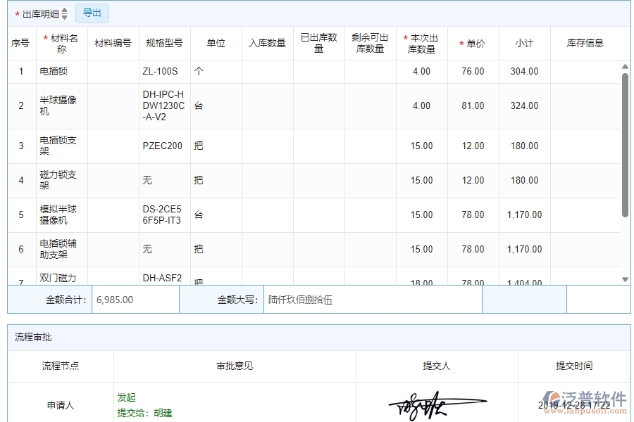 四、使用泛普軟件-安防工程系統(tǒng)材料出庫明細(xì)查詢管理的核心優(yōu)勢