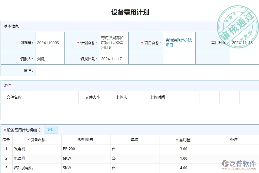 三、泛普軟件-安防工程企業(yè)管理系統(tǒng)中設備需用計劃查詢的優(yōu)點與缺點