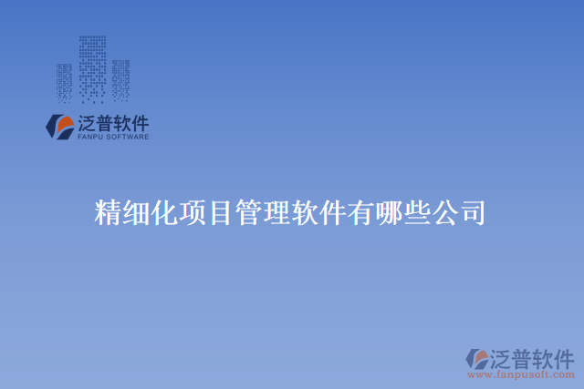 精細(xì)化項目管理軟件有哪些公司