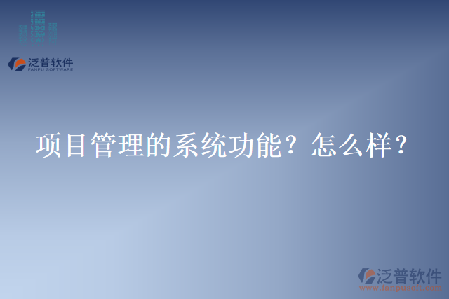 項目管理的系統(tǒng)功能？怎么樣？